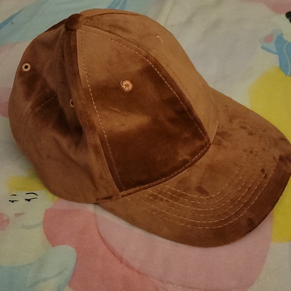 Pink velour baseball hat